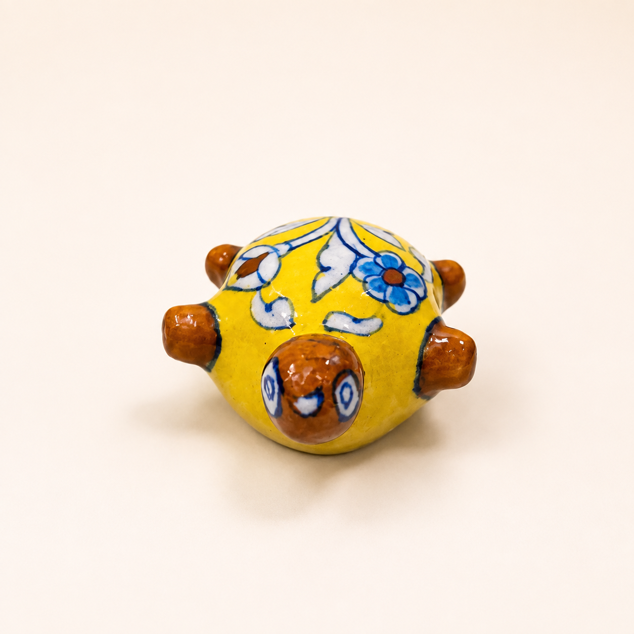 Blue Pottery Tortoise Paperweight