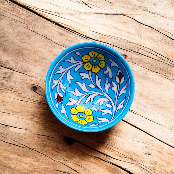 5 Inch Blue Pottery Bowl