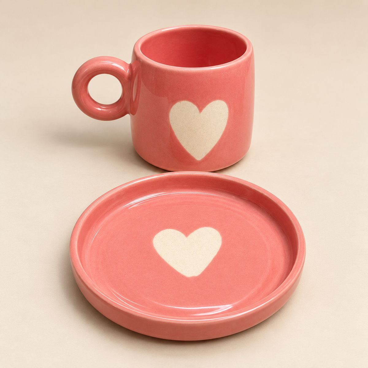 Blush Heart Cup & Saucer Set