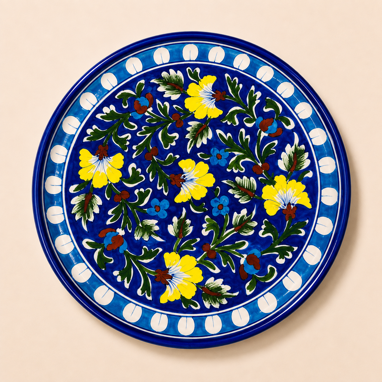 10 Inch Blue Pottery Plate