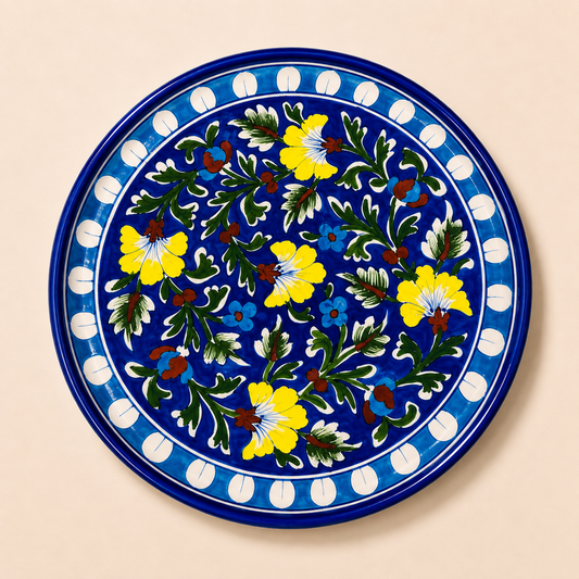 10 Inch Blue Pottery Plate