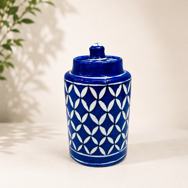 7-inch Blue Pottery Jar