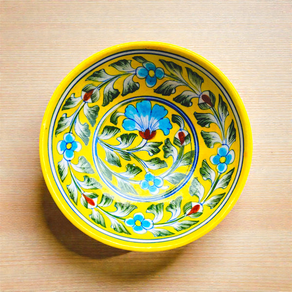 6-inch diameter yellow bowl