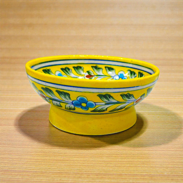 6-inch diameter yellow bowl