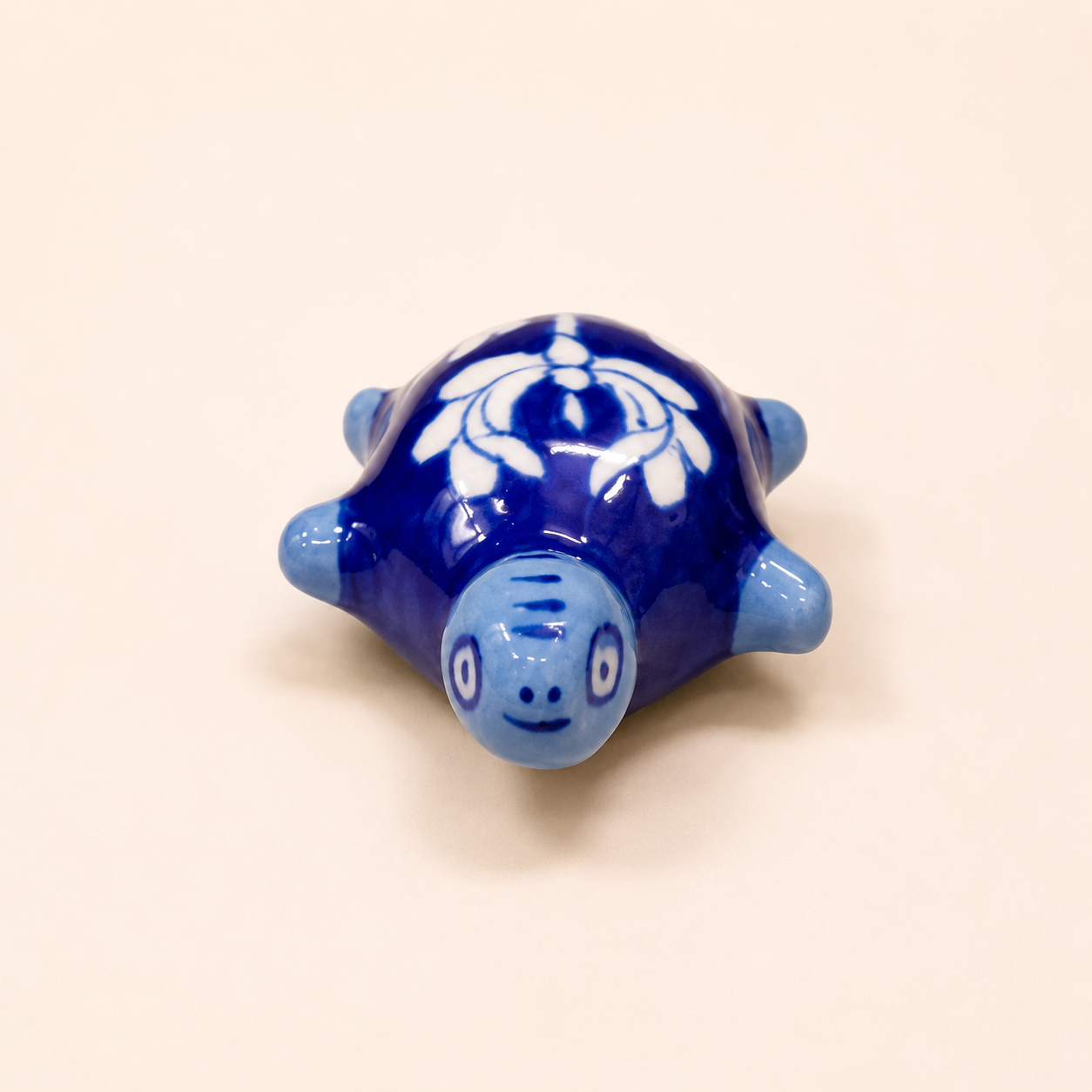 Blue Pottery Tortoise Paperweight
