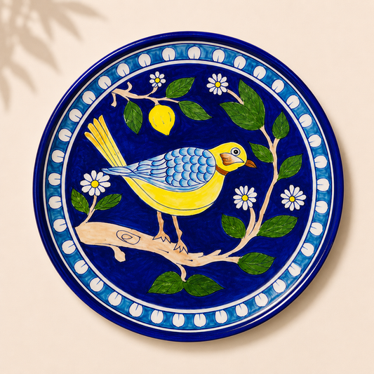 10 Inch Blue Pottery Plate