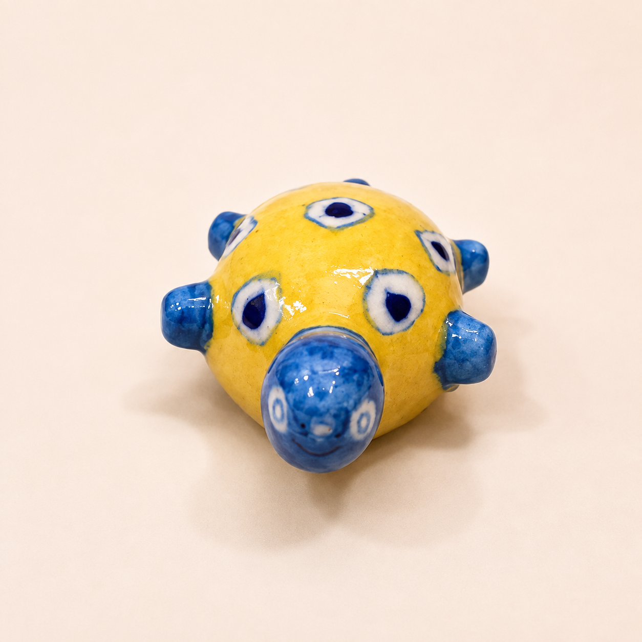 Blue Pottery Tortoise Paperweight