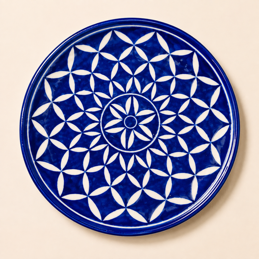 10 Inch Blue Pottery Plate