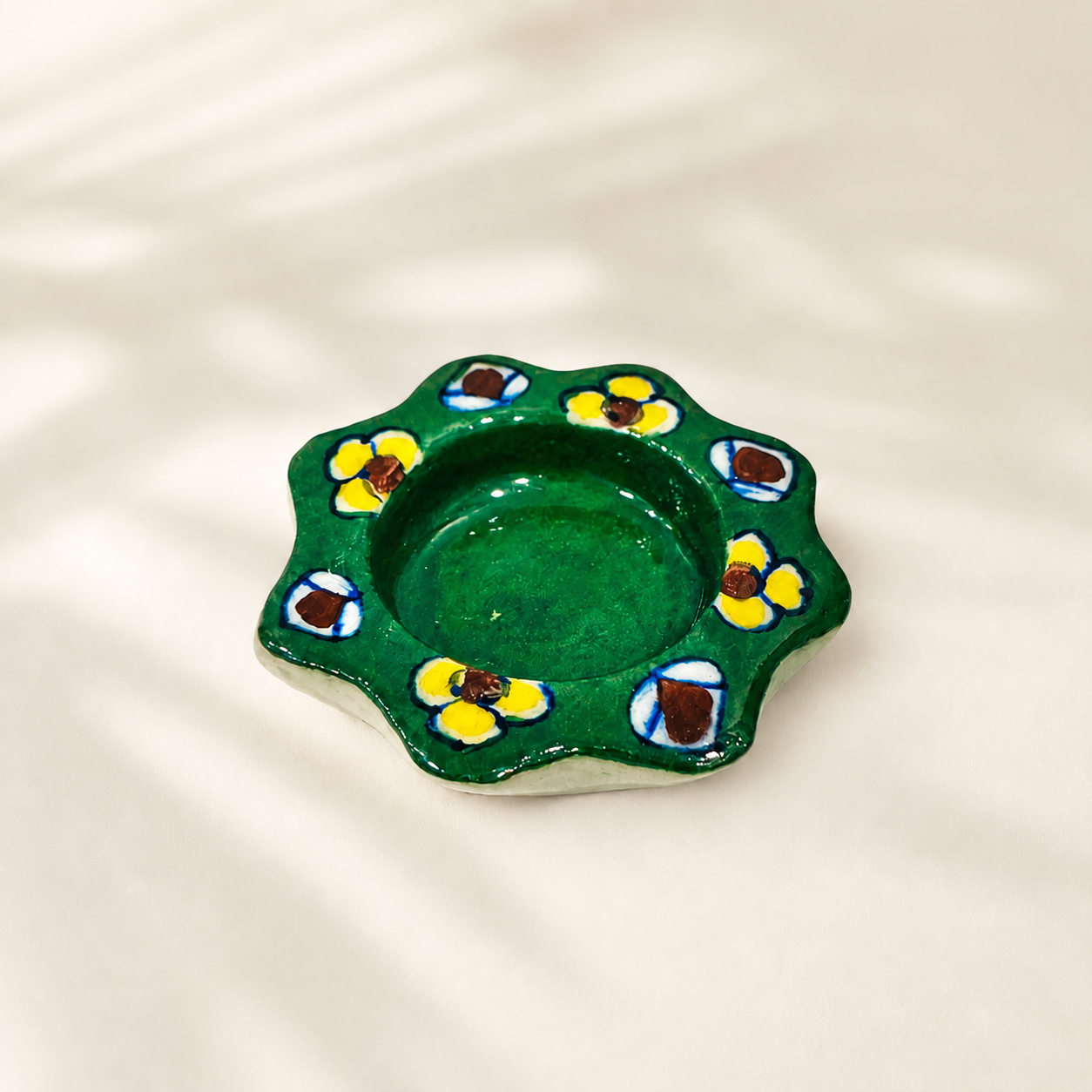 Blue Pottery Tea Light Holder