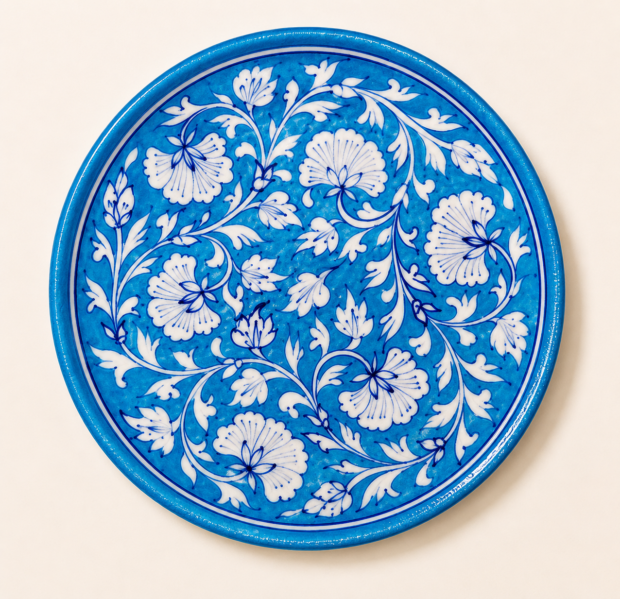 10 Inch Blue Pottery Plate