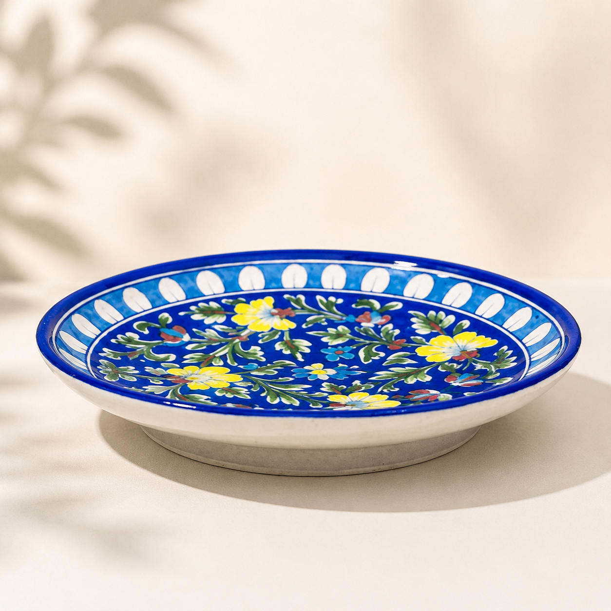 10 Inch Blue Pottery Plate