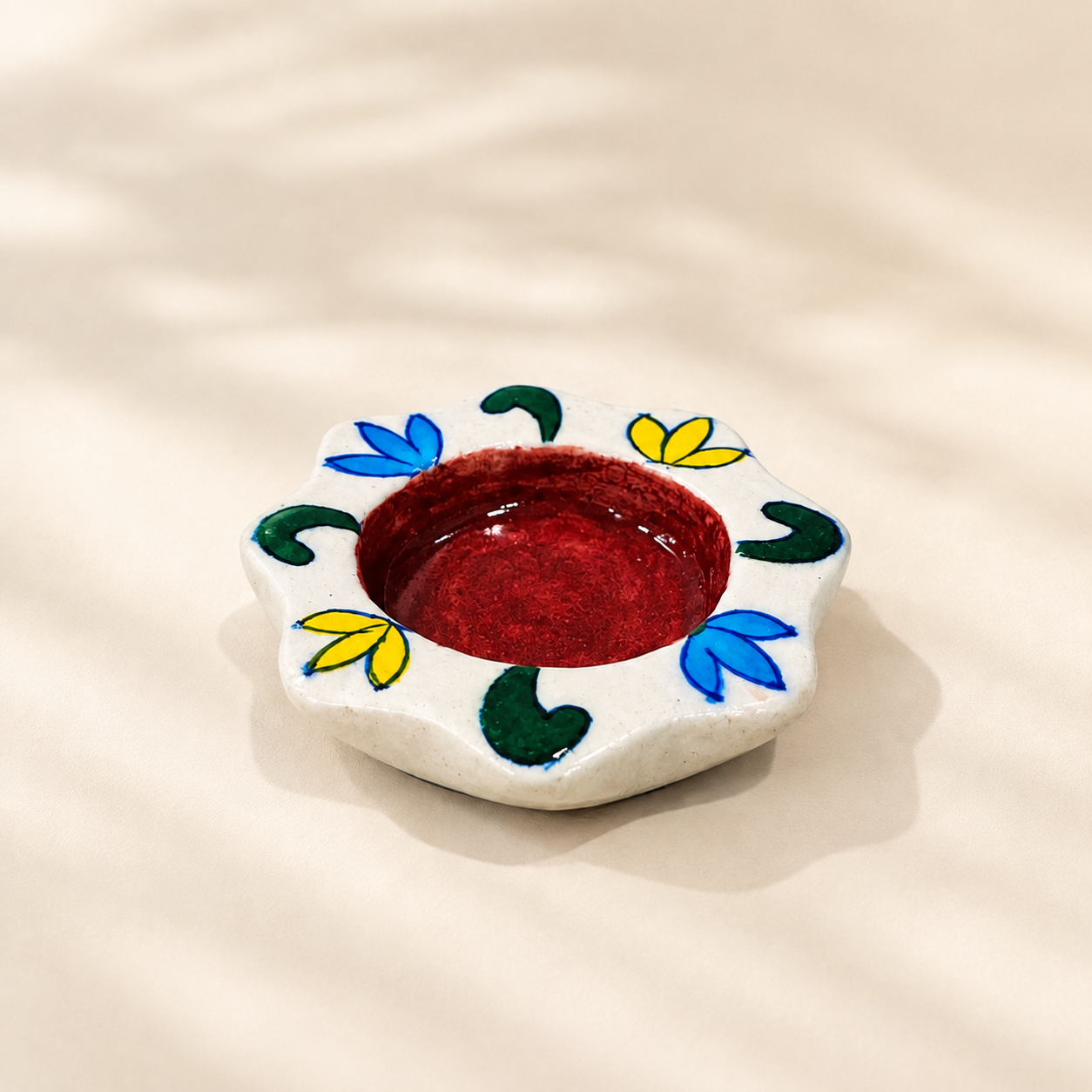 Blue Pottery Tea Light Holder
