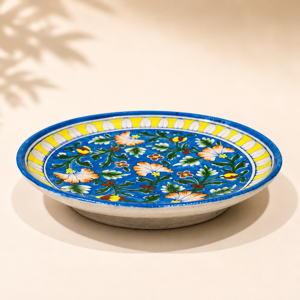 10 Inch Blue Pottery Plate