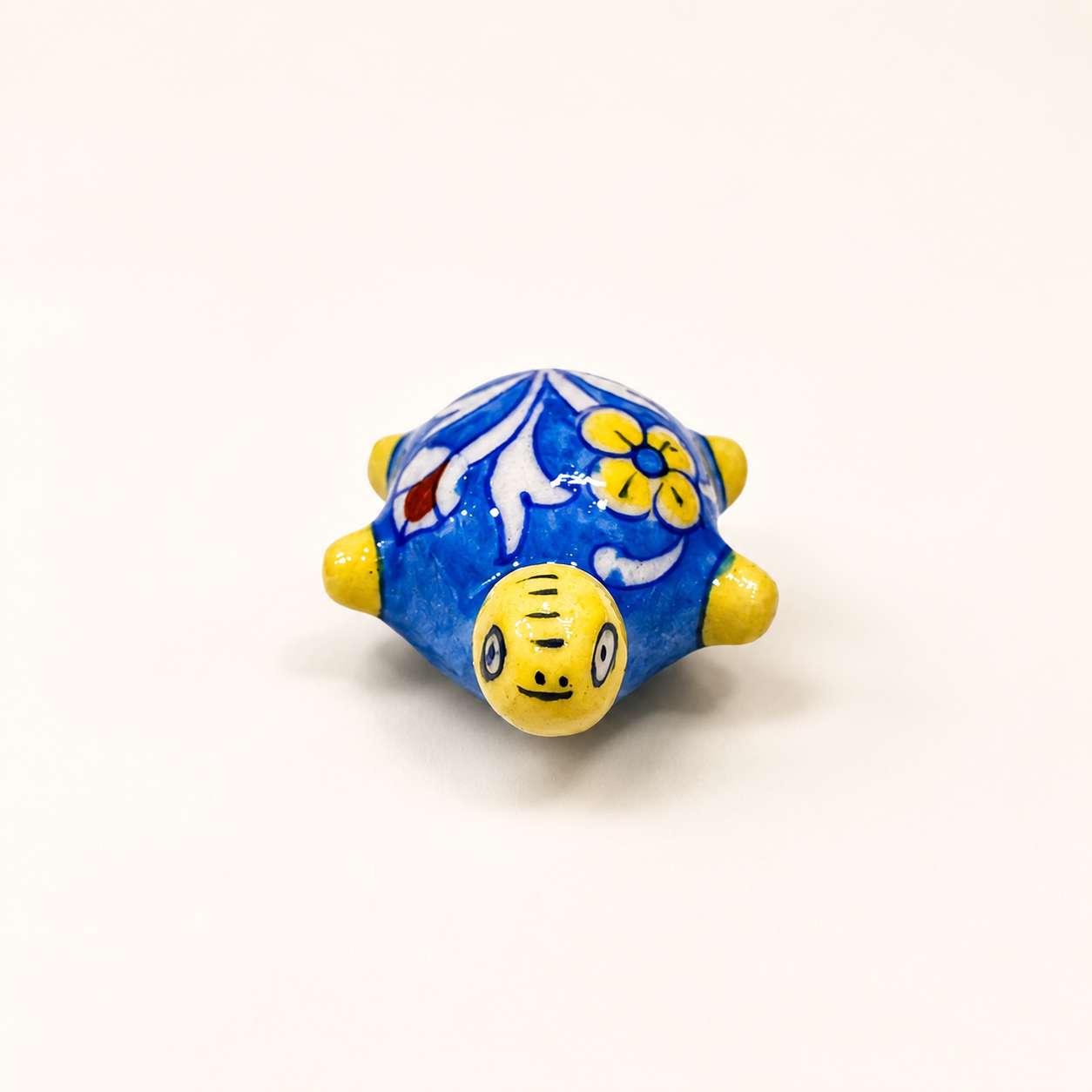Blue Pottery Tortoise Paperweight