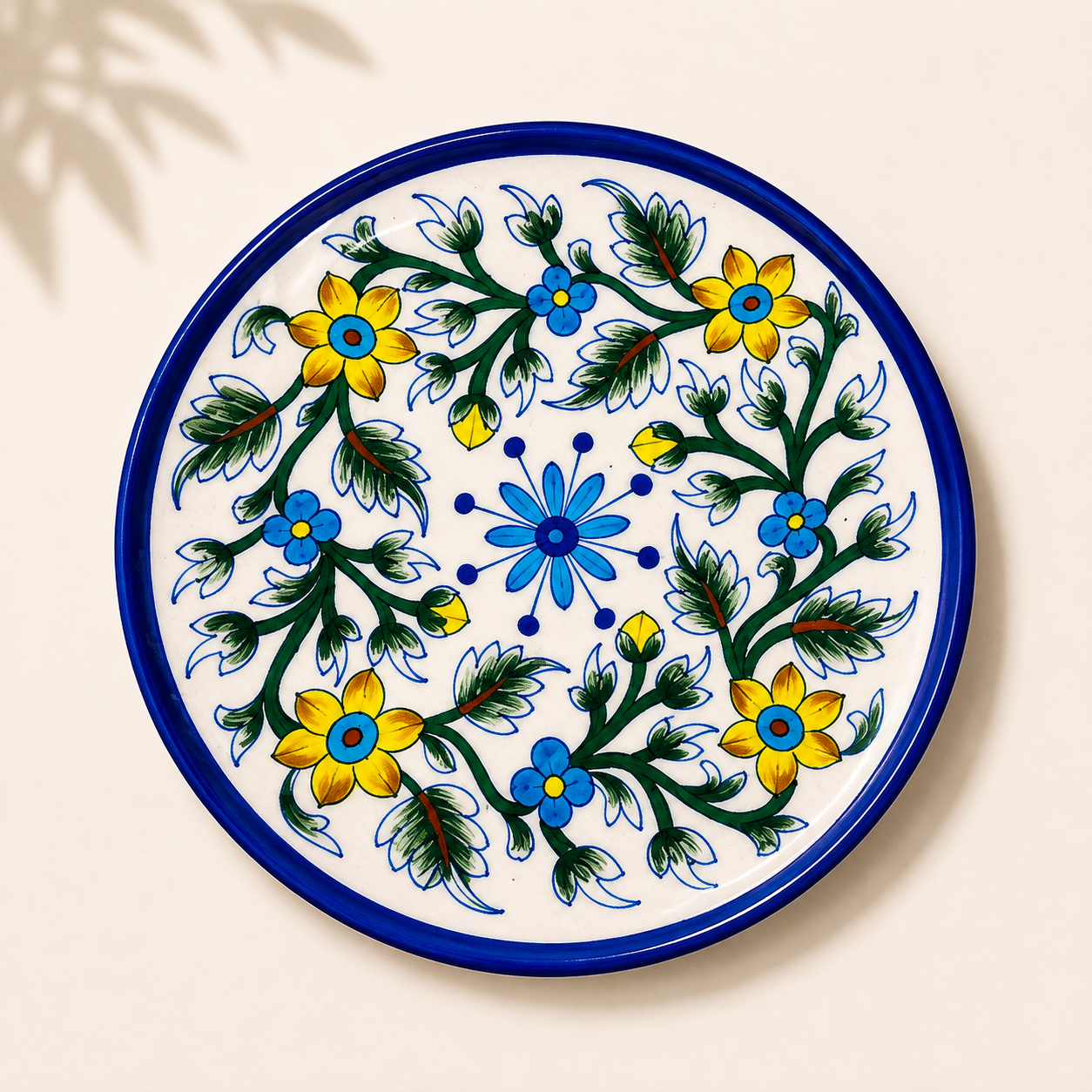 10 Inch Blue Pottery Plate