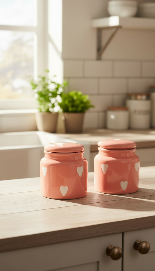 Blush Love Jar (1 Piece, Pink Hearts)
