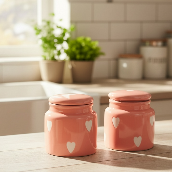 Blush Love Jar (1 Piece, Pink Hearts)