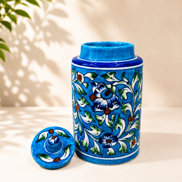 7-inch Blue Pottery Jar