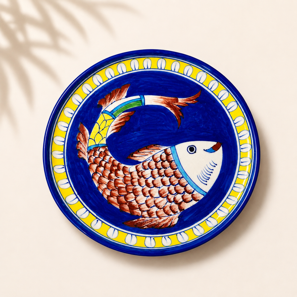 10 Inch Blue Pottery Plate