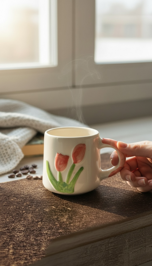 Blush Tulip Mug (1 Piece, Pink)