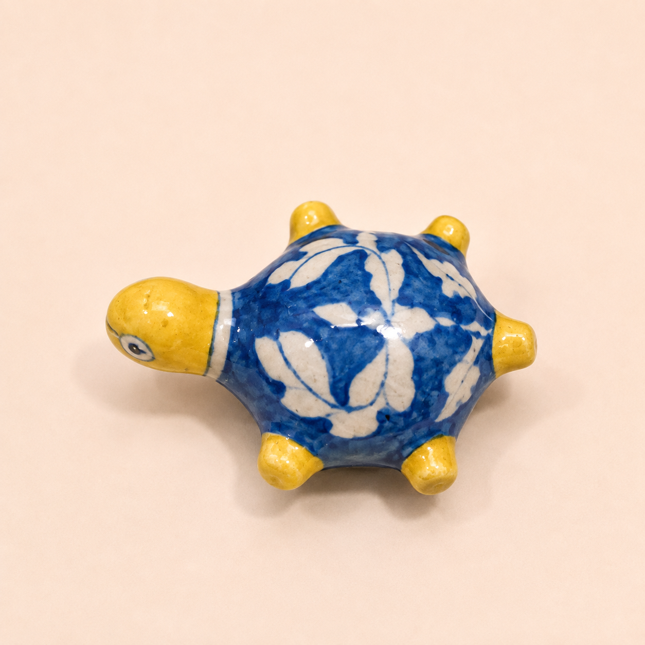 Blue Pottery Tortoise Paperweight