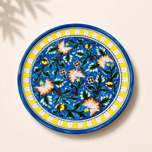 10 Inch Blue Pottery Plate