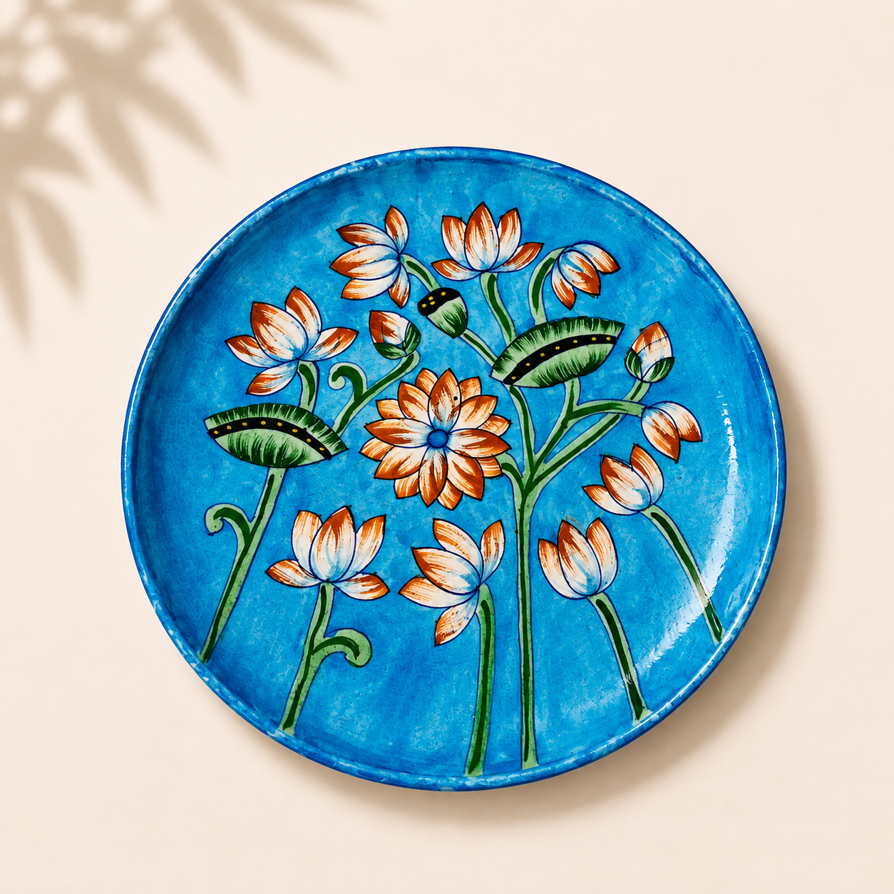 10 Inch Blue Pottery Plate