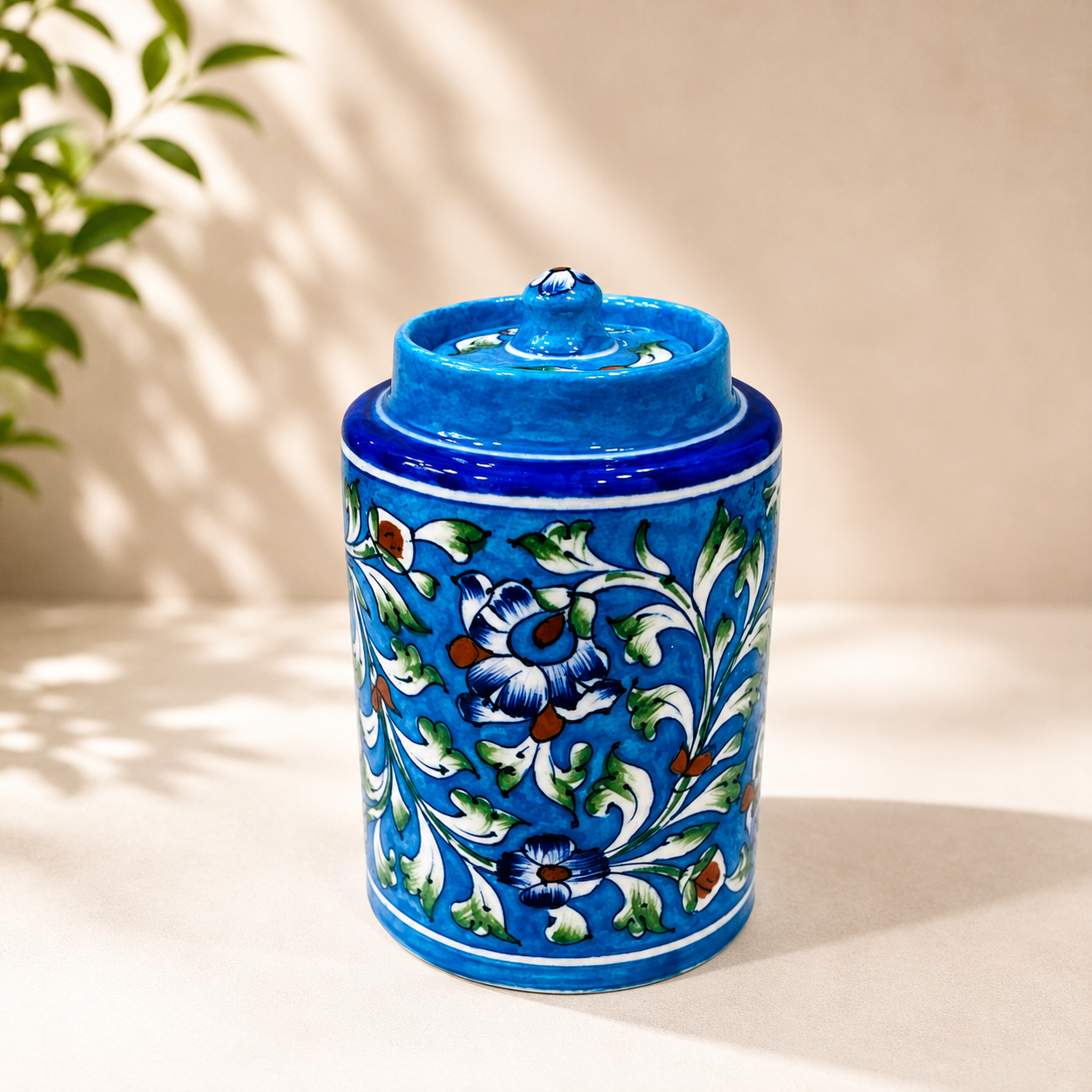 7-inch Blue Pottery Jar