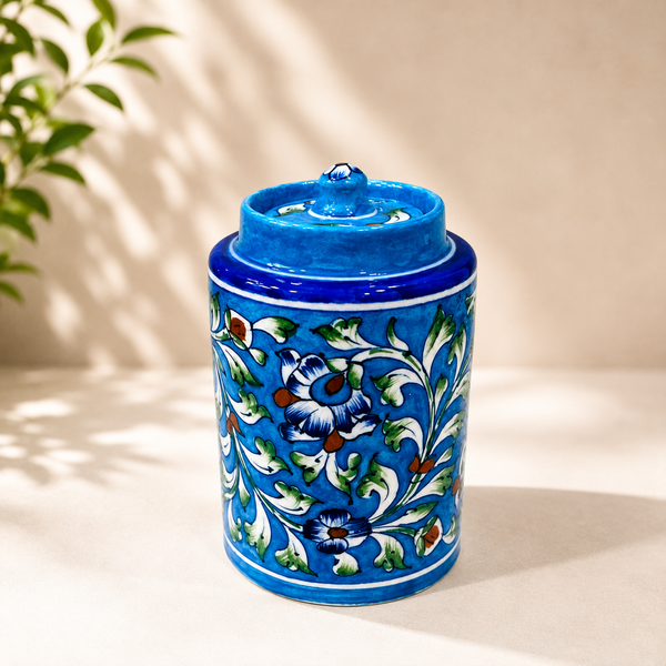 7-inch Blue Pottery Jar