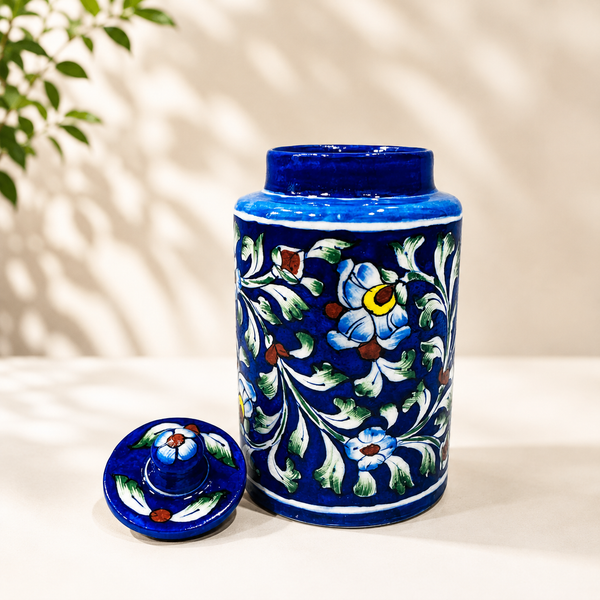 7-inch Blue Pottery Jar