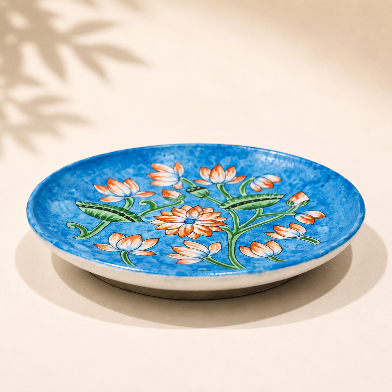 10 Inch Blue Pottery Plate