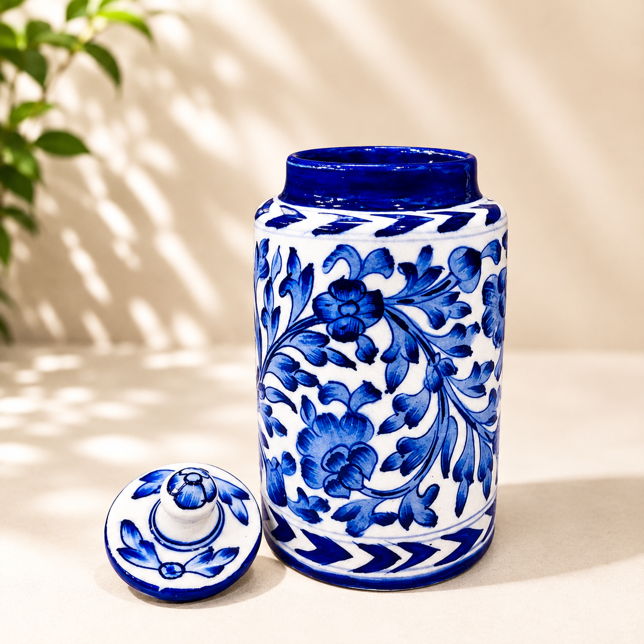 7-inch Blue Pottery Jar