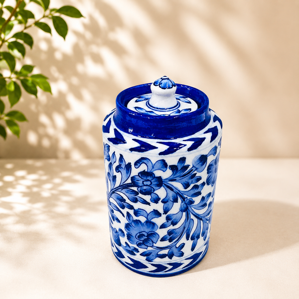 7-inch Blue Pottery Jar