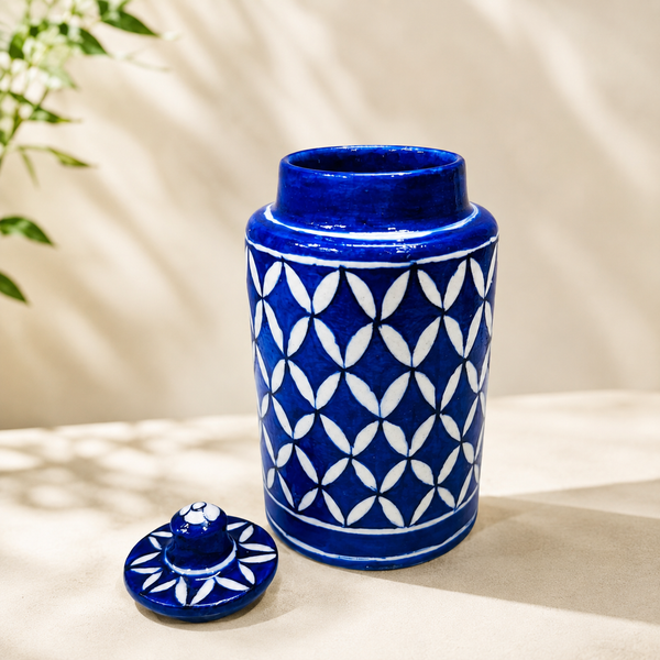 7-inch Blue Pottery Jar