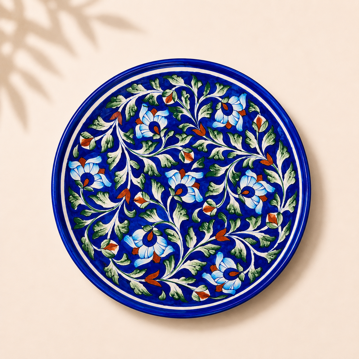 10 Inch Blue Pottery Plate