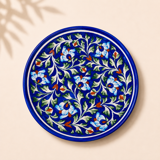 10 Inch Blue Pottery Plate