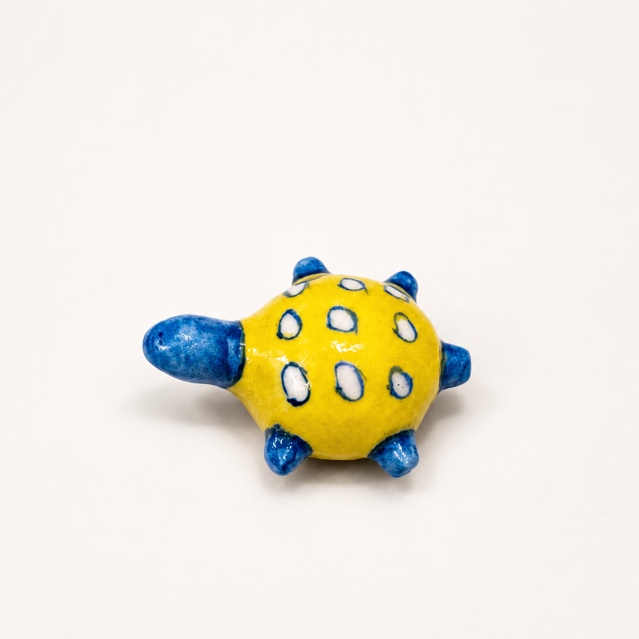 Blue Pottery Tortoise Paperweight