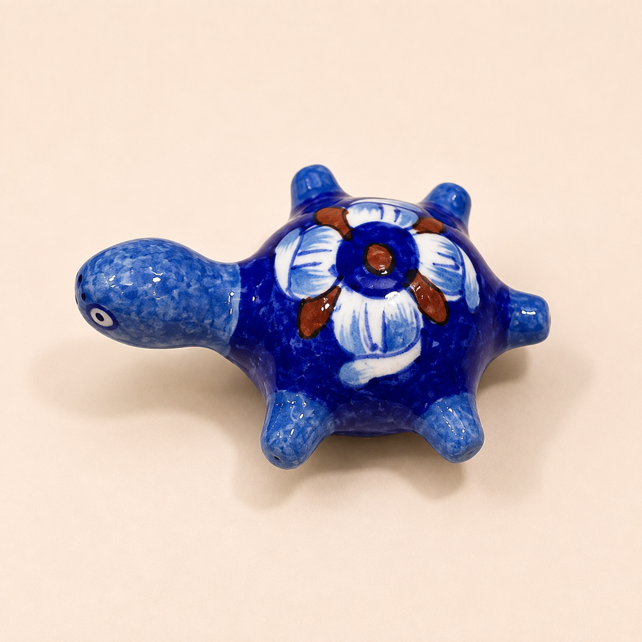 Blue Pottery Tortoise Paperweight