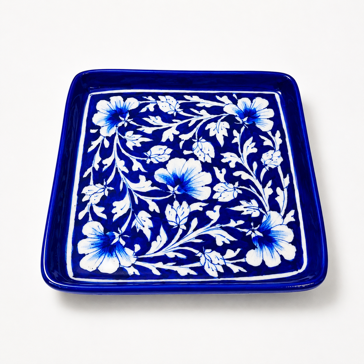 Blue Pottery Square Tray