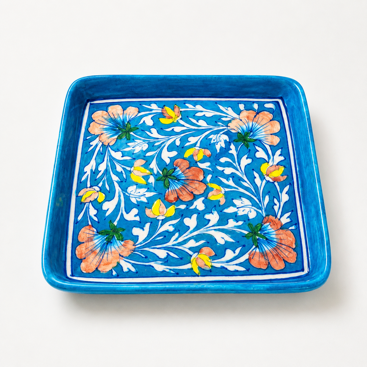 Blue Pottery Square Tray
