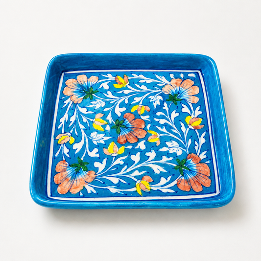 Blue Pottery Square Tray