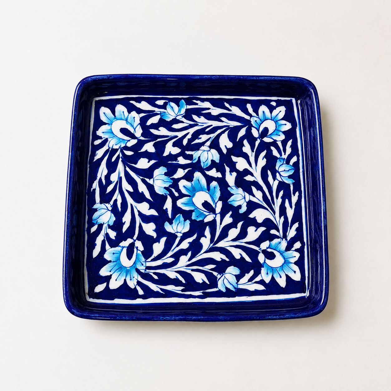 Blue Pottery Square Tray