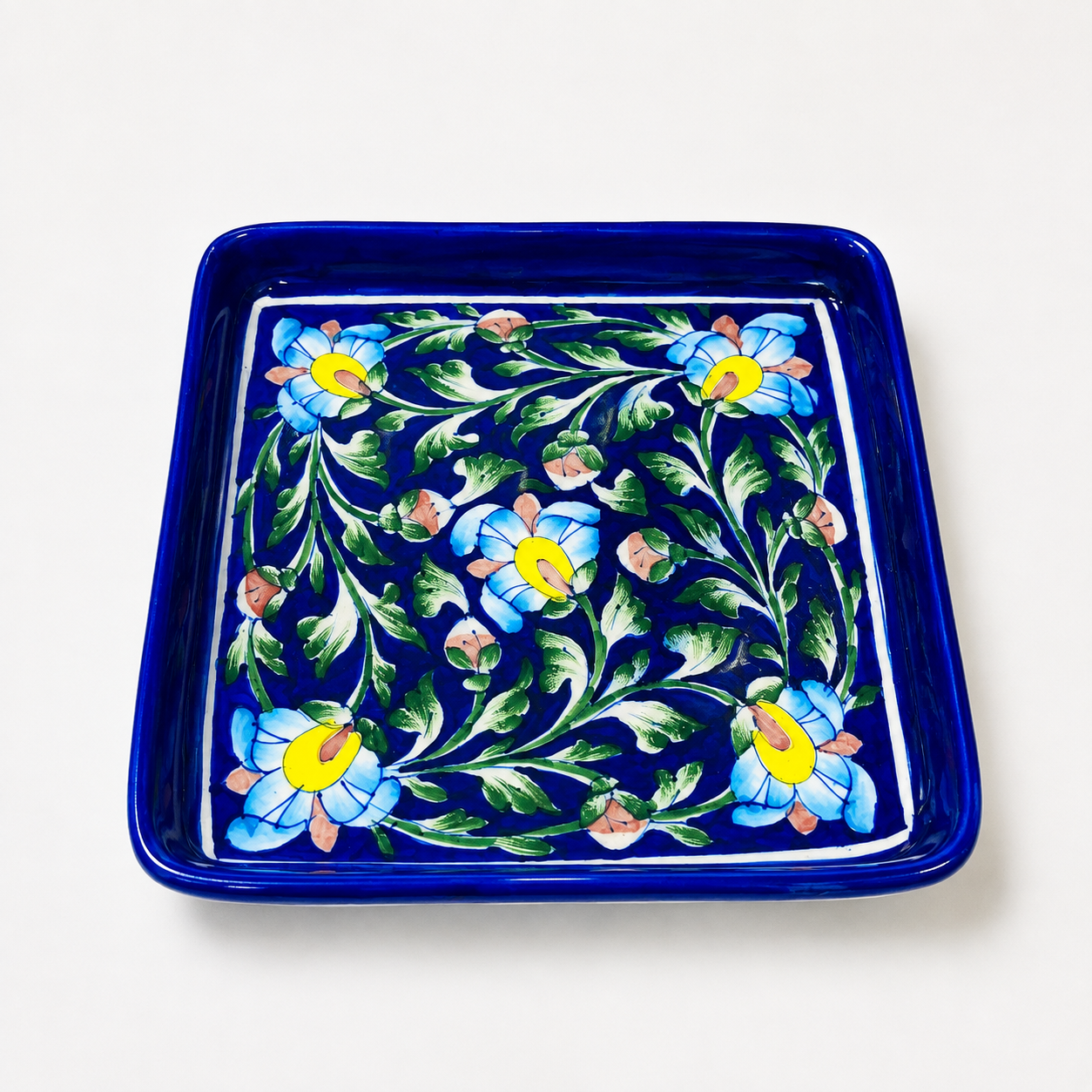 Blue Pottery Square Tray