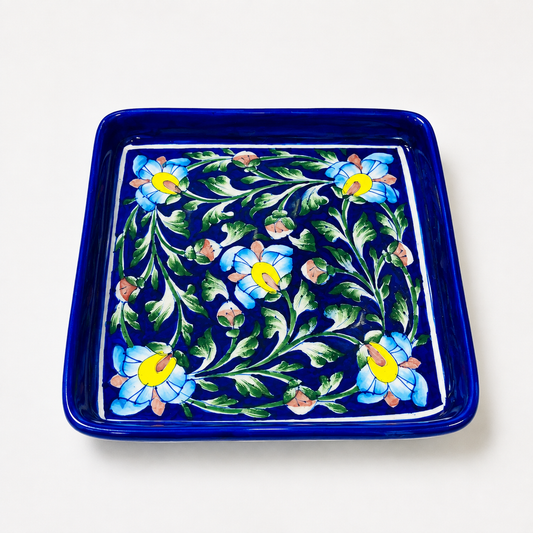 Blue Pottery Square Tray