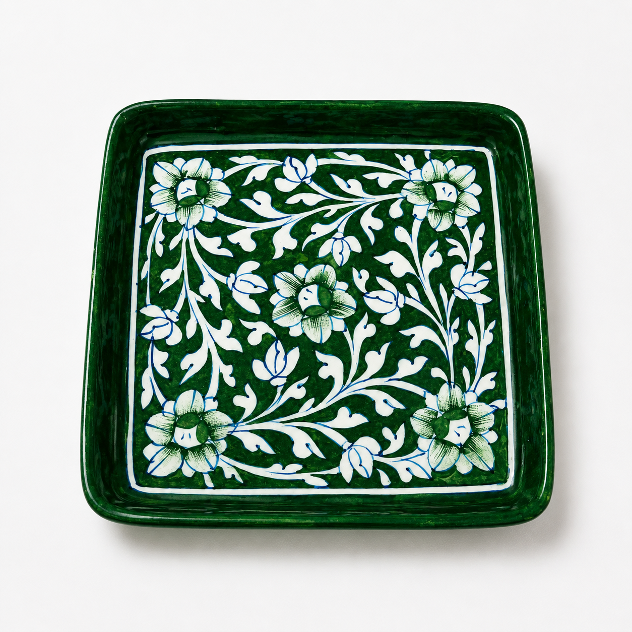 Blue Pottery Square Tray