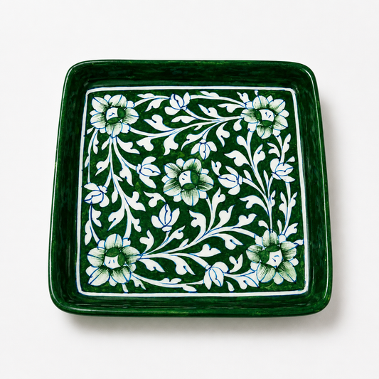 Blue Pottery Square Tray
