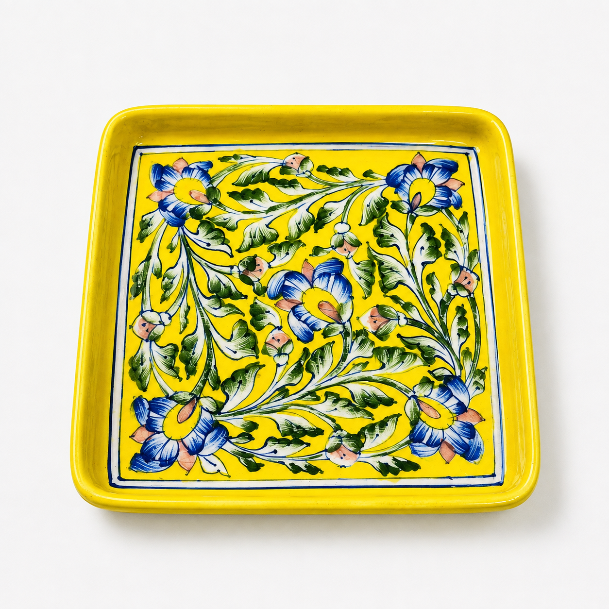 Blue Pottery Square Tray