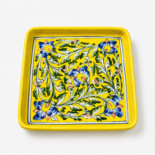 Blue Pottery Square Tray