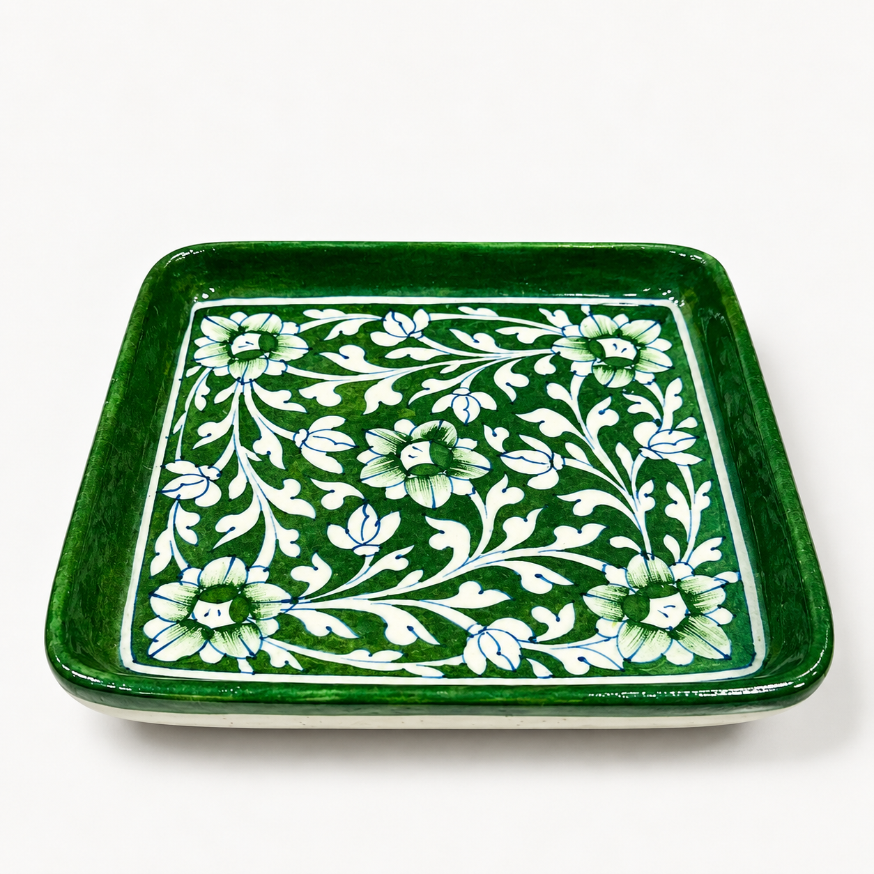Blue Pottery Square Tray