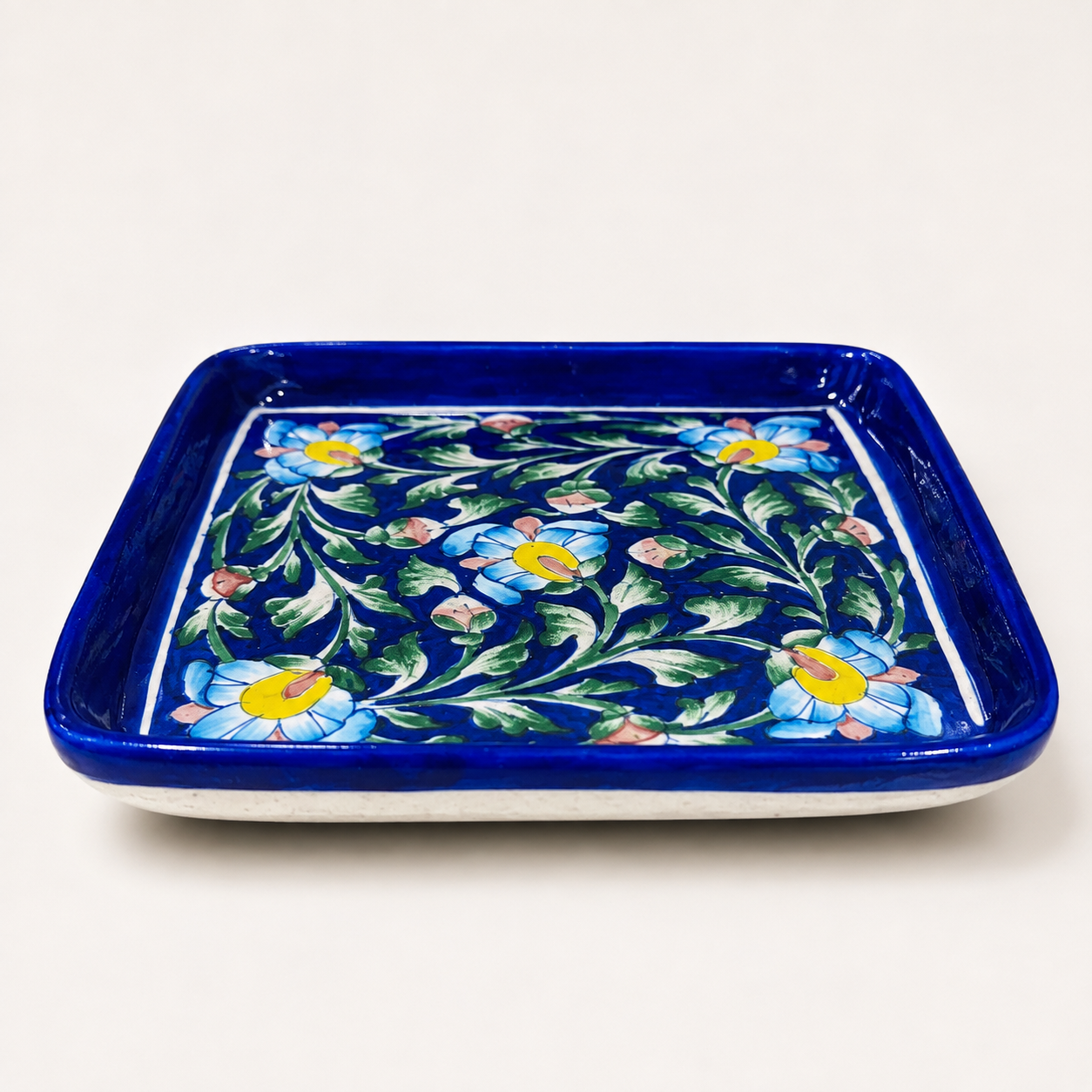 Blue Pottery Square Tray